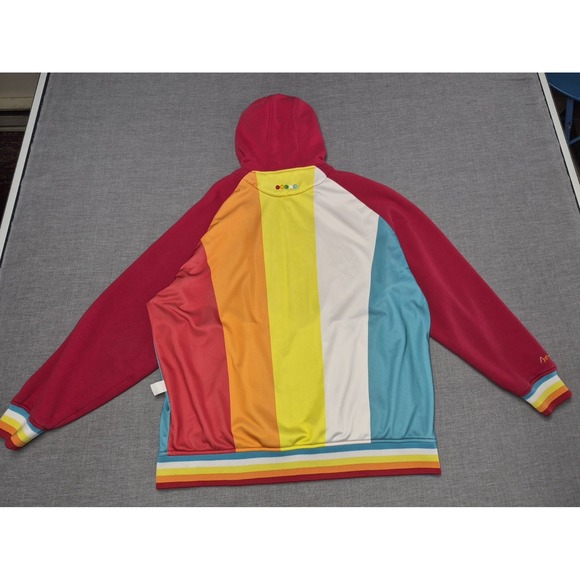 COOGI Colorblock Full Zip Hoodie Vintage Y2K Logo Patch Rainbow Stripe 4XL Rare - Picture 12 of 12